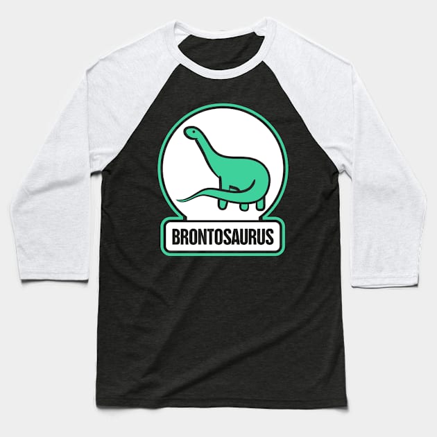 Long Neck Dinosaur Brontosaurus Graphic Baseball T-Shirt by MeatMan